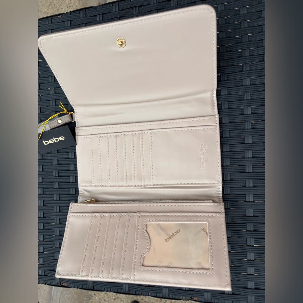 Bebe taupe trifold  Embroidery Wallet - Picture 3 of 9